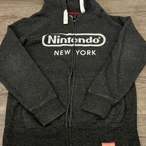 NINTENDO NEW YORK zip up hoodie - MENS/WOMENS SMALL GREY